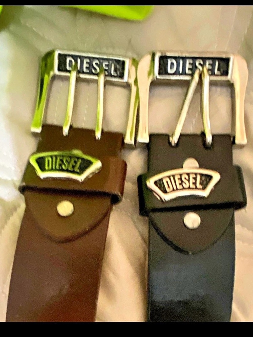 Diesel Two-Piece Leather-Look Belts Black & Brown